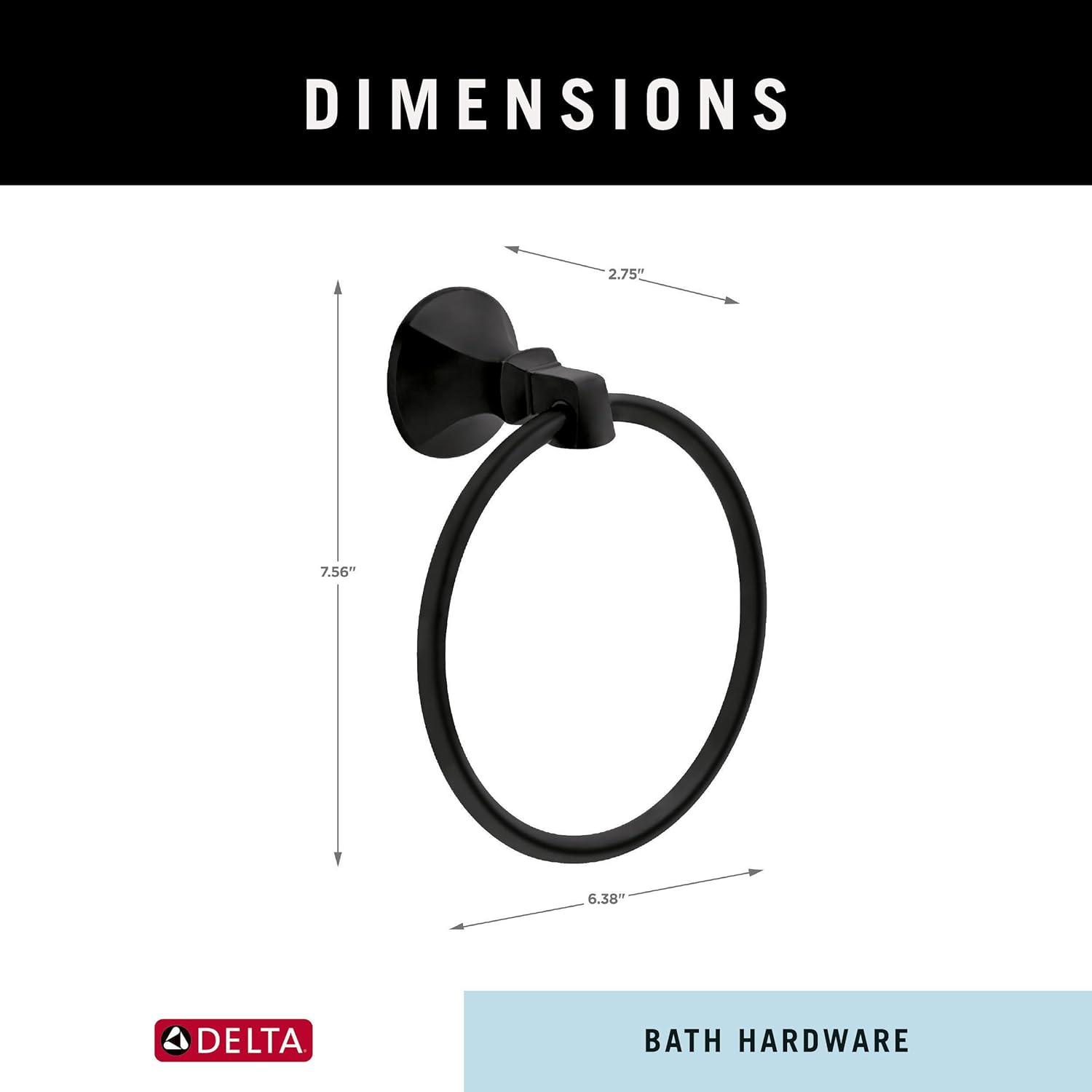 Ashlyn Wall Mount Round Closed Towel Ring Bath Hardware Accessory in Matte Black