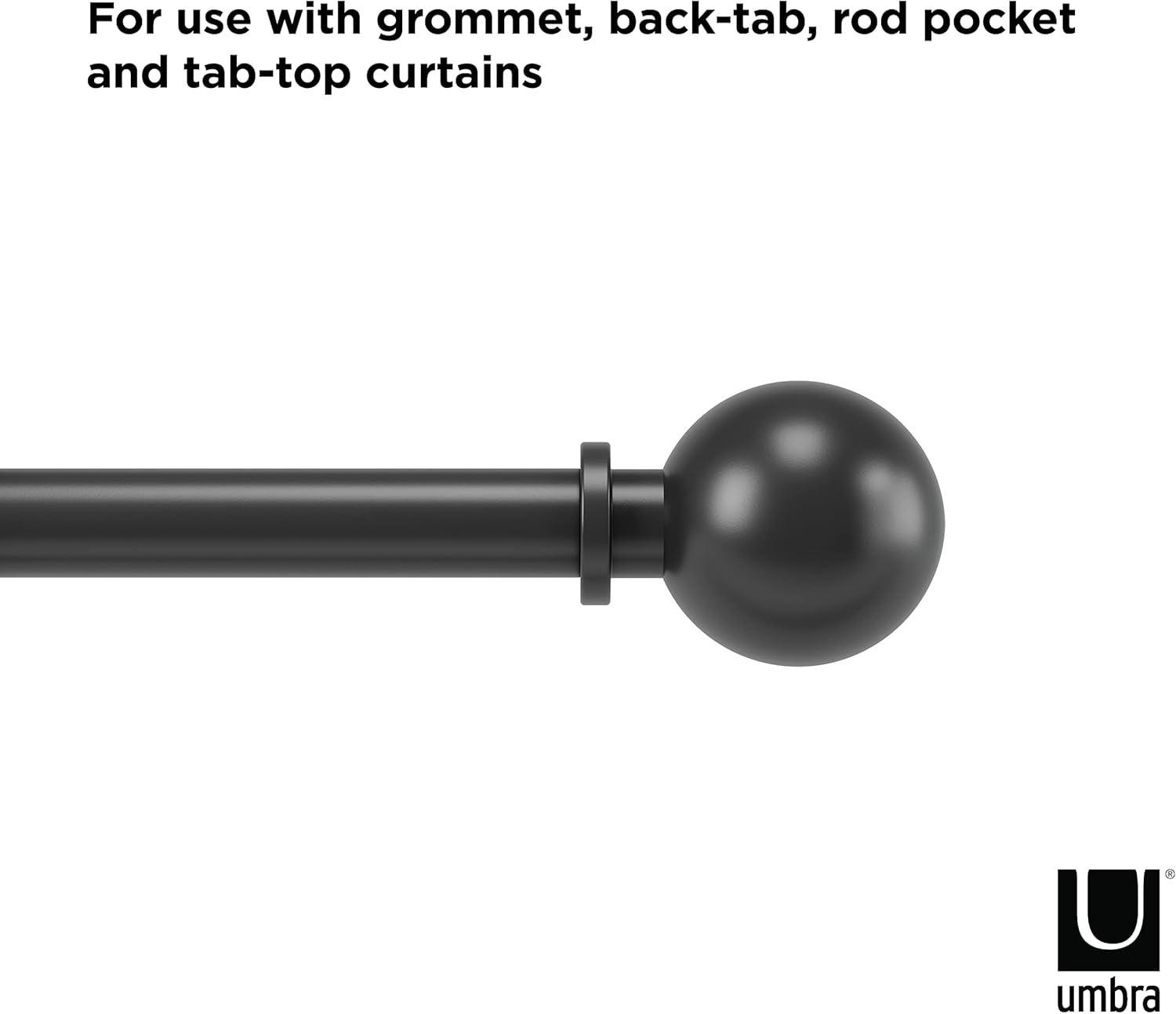 Bowman Curtain Rod - Brushed Black / 72"-144"