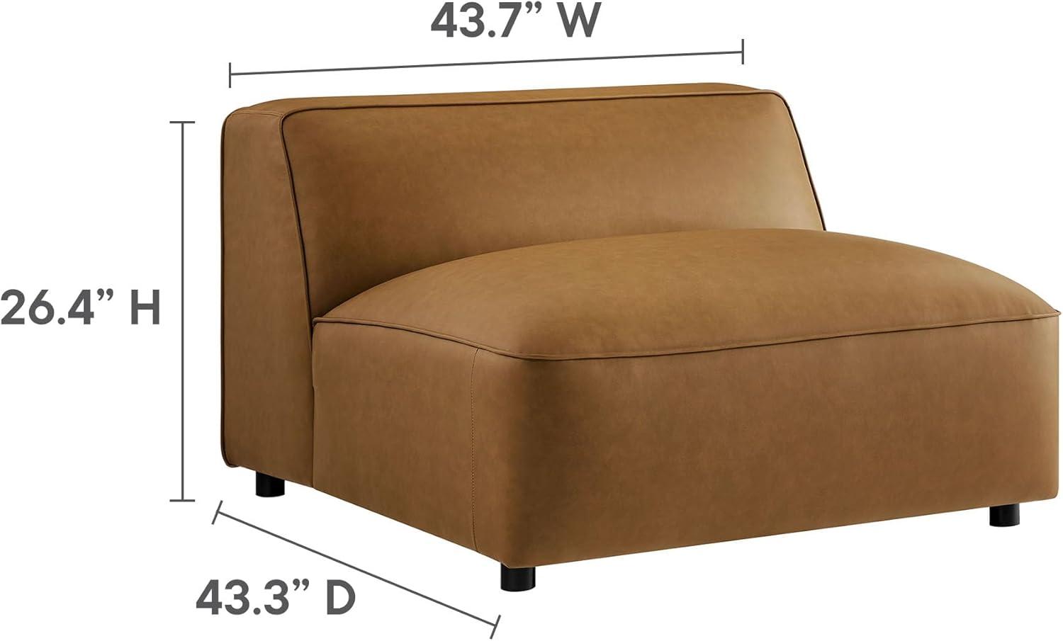 Modway Auren 6-Piece Upholstered Vegan Leather Modular Sofa