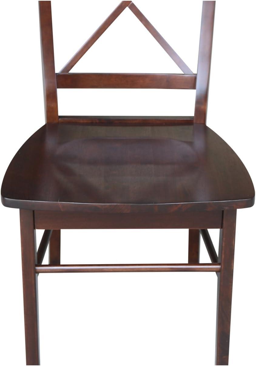 Set of 2 X Back Chairs with Solid Wood - International Concepts