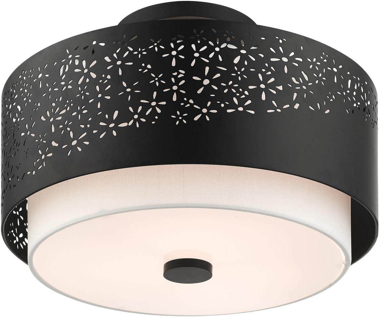 Livex Lighting Noria 3 - Light Semi-Flush Mount in  Black