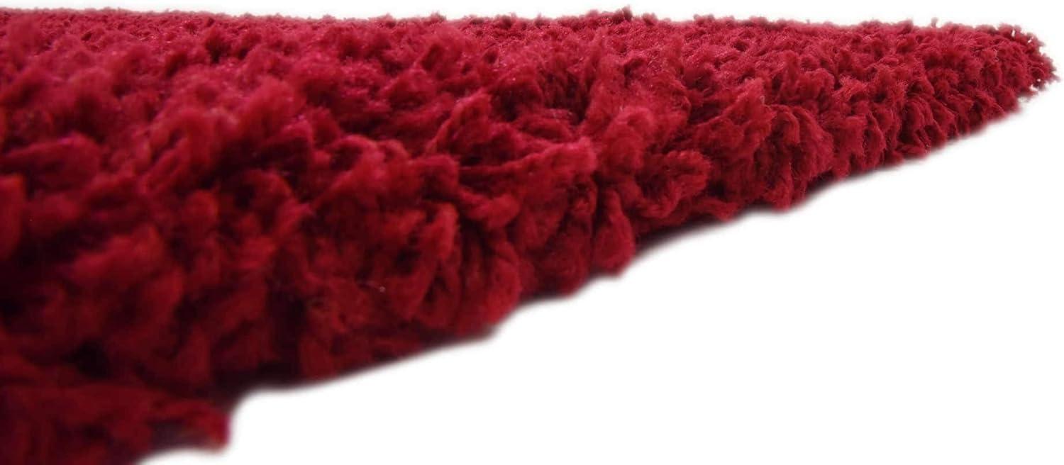 Unique Loom Solid Shag Collection Area Rug (8' Square, Cherry Red)