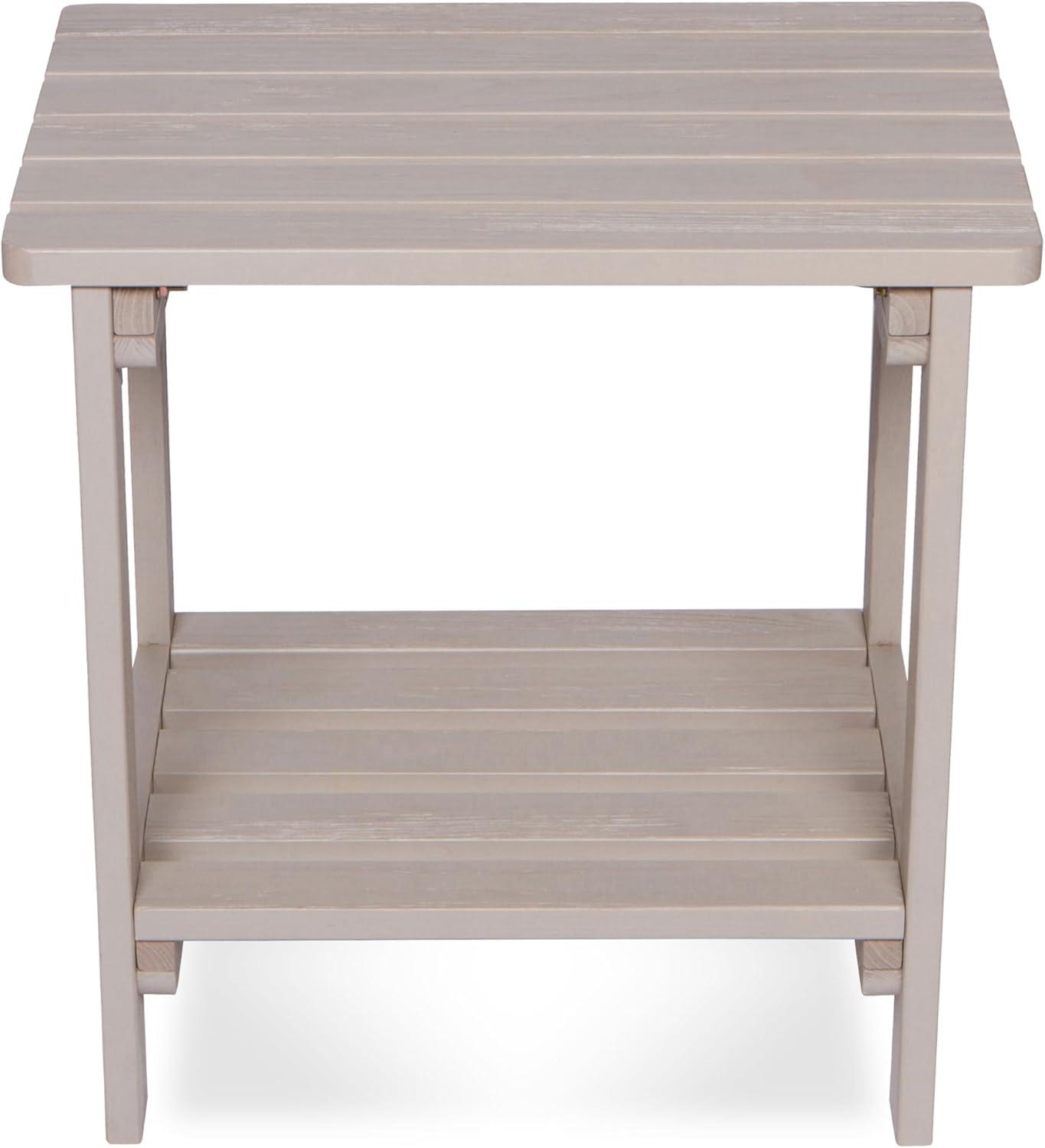 Shine Company Rectangular Traditional Wooden Indoor/Outdoor Side Table in Gray