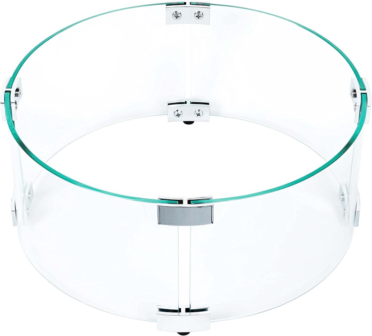 Celestial Fire Glass Rectangle Fire Pit Wind Guard