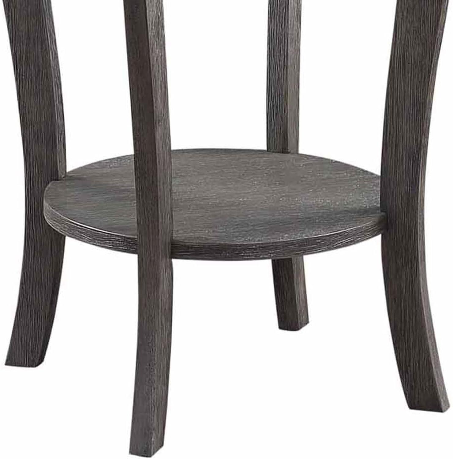 American Heritage Round End Table Dark Gray Wirebrush