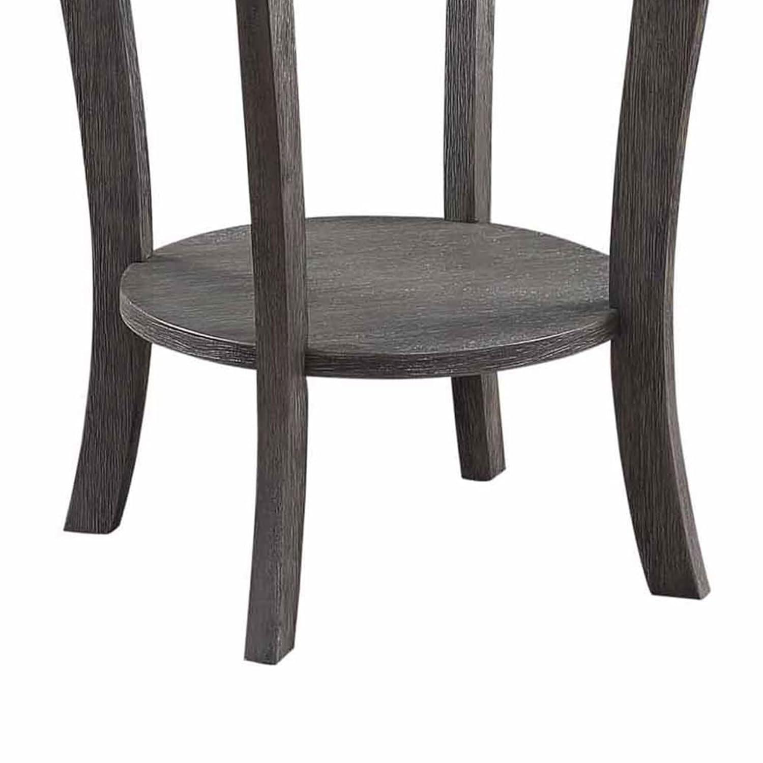 American Heritage Round End Table Dark Gray Wirebrush