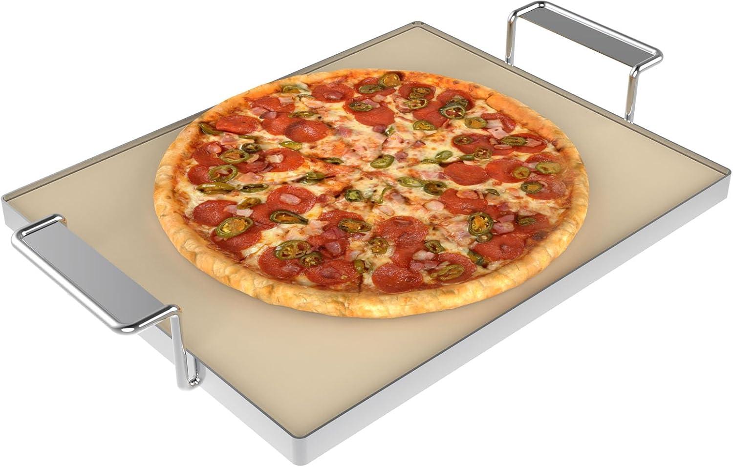 Adiqo 15-Inch Rectangular Food Grade Cordierite Pizza Stone