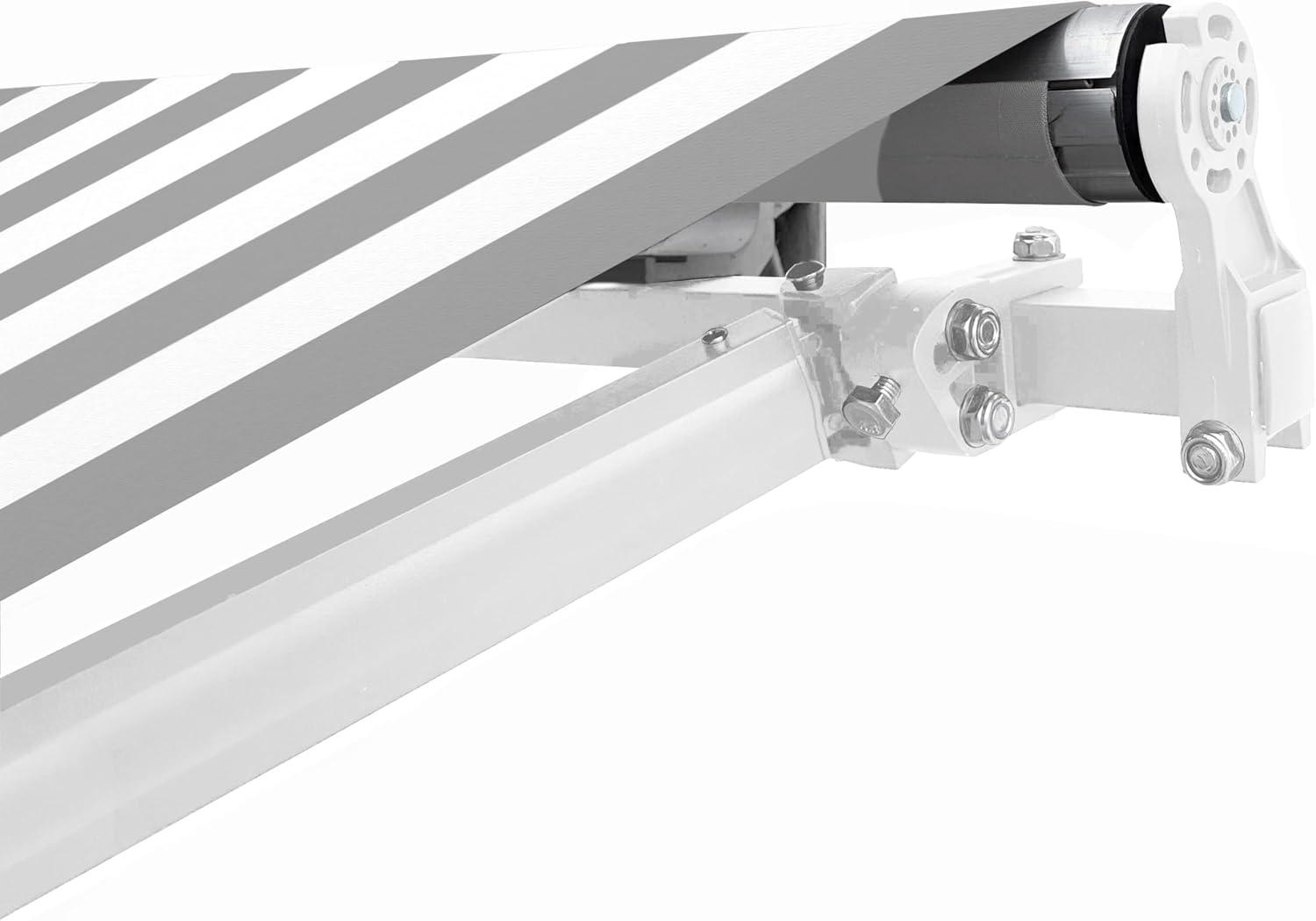 Motorized Retractable White Frame Patio Awning