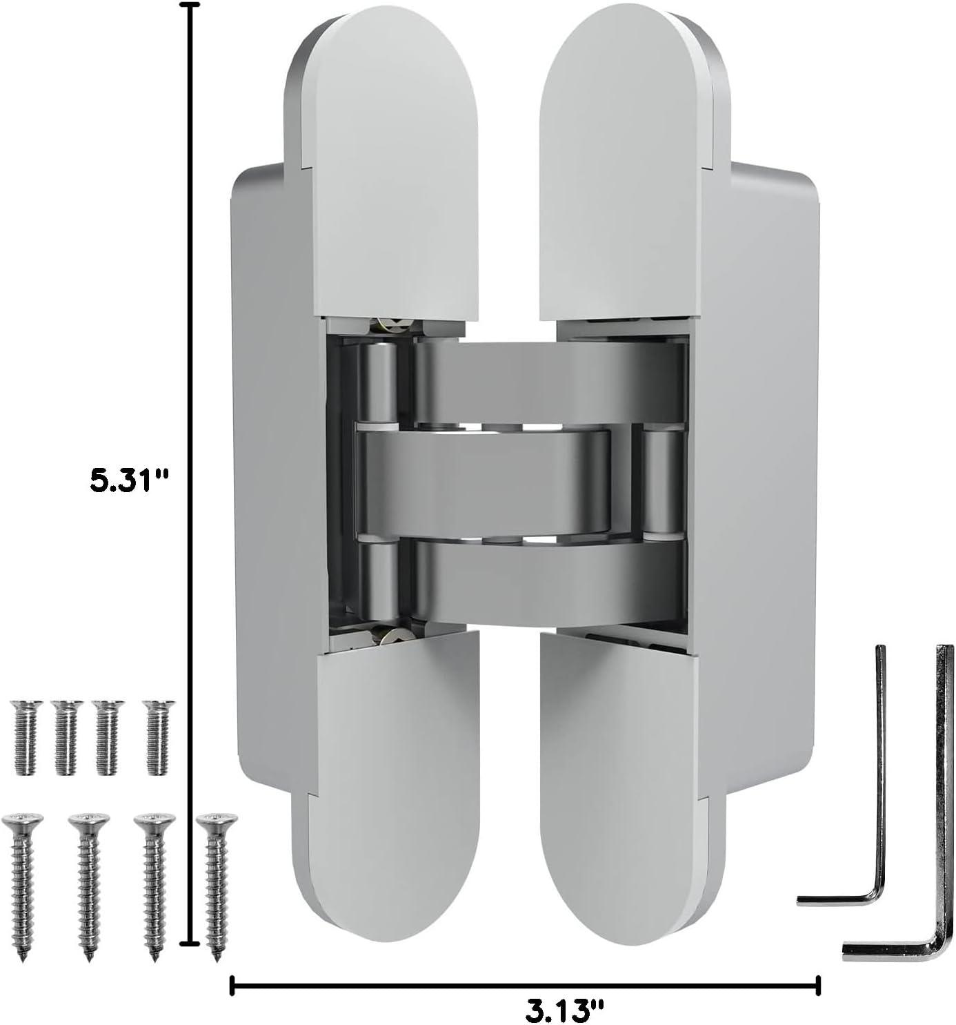 Chrome 3D Adjustable Heavy-Duty Concealed Door Hinge