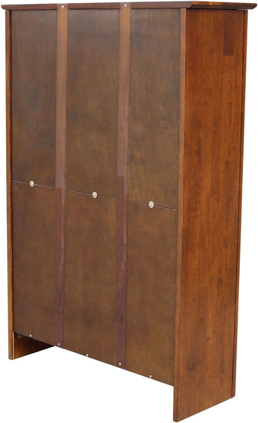72" Shaker Bookshelf Espresso - International Concepts: Solid Parawood, 6 Fixed Shelves