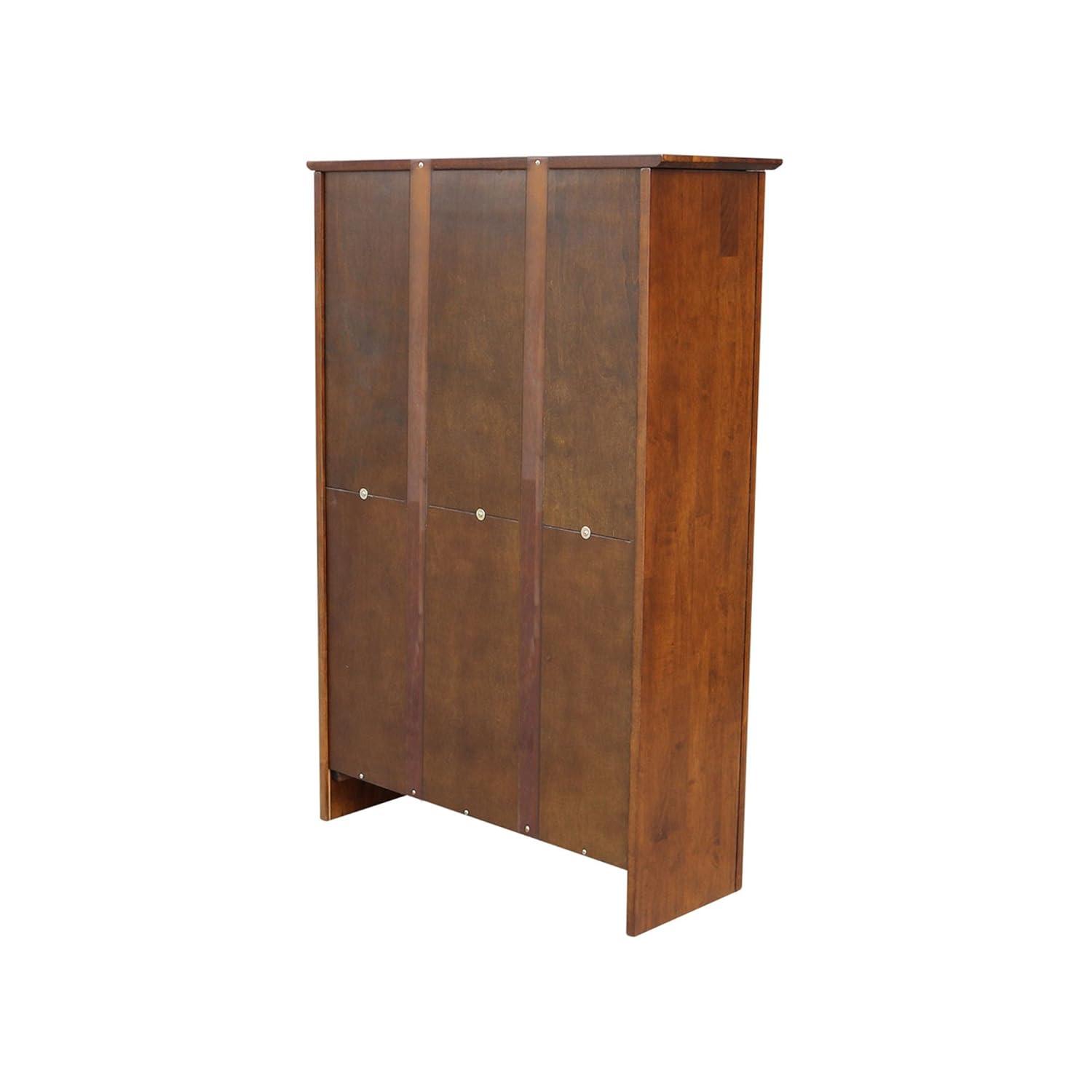 72" Shaker Bookshelf Espresso - International Concepts: Solid Parawood, 6 Fixed Shelves