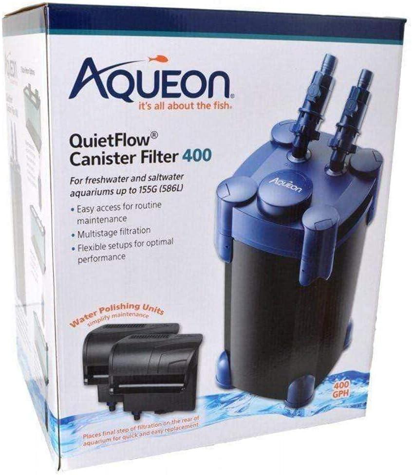 Aqueon QuietFlow 400 Black and Blue Canister Filter