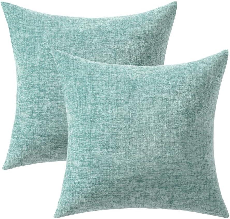 2 Pack Throw Pillow Covers 18x18 inch, Purple Pillow Covers for Bed Room Living Couch Home Dercoration