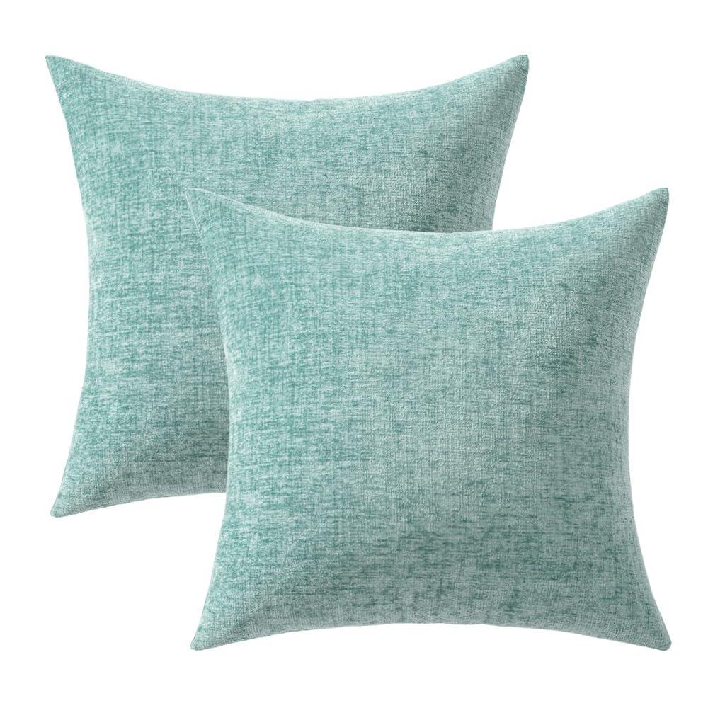 2 Pack Throw Pillow Covers 18x18 inch, Purple Pillow Covers for Bed Room Living Couch Home Dercoration