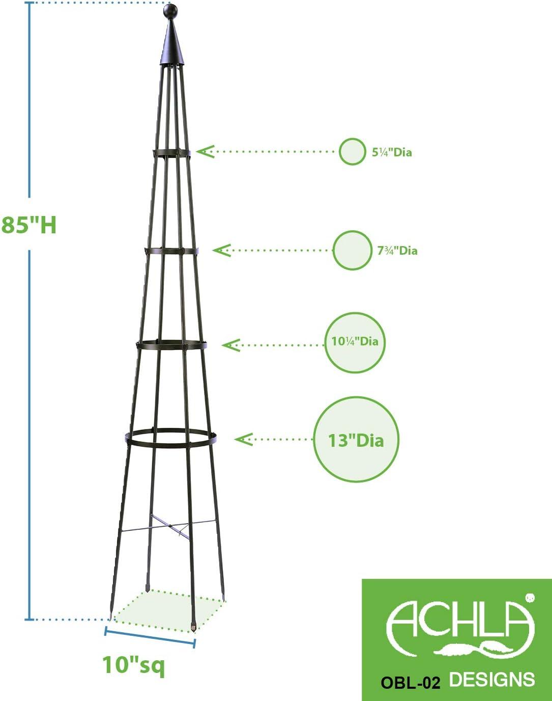 Achla Garden Obelisk, Gray, 84.5"