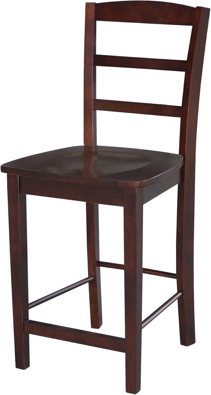 Madrid Contemporary Solid Wood Counter Stool in Rich Mocha