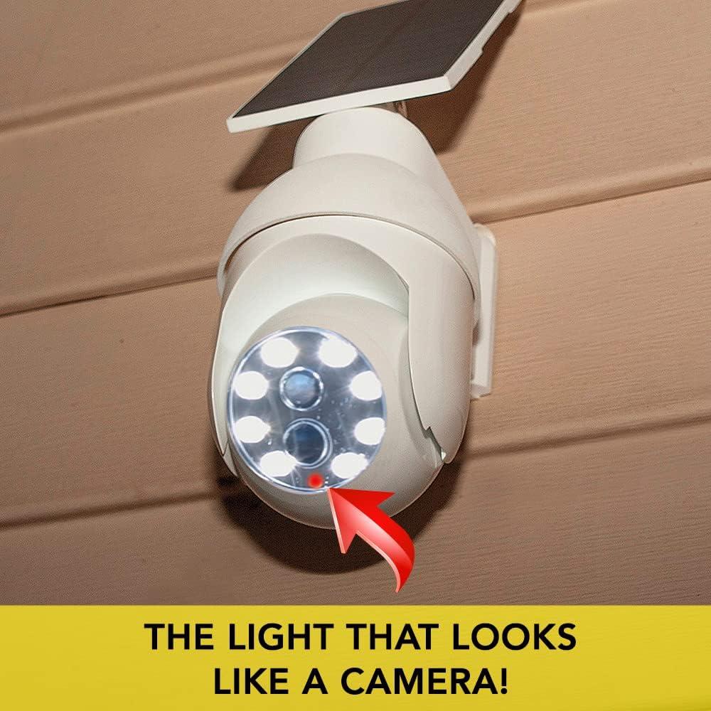 Handy Brite Solar Security 360 LED Light that Looks like a Camera with a Beam Spread of 120 Degrees.