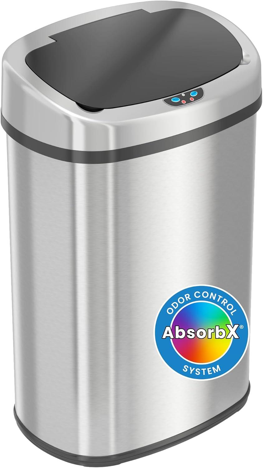 iTouchless Deodorizer Stainless Steel 13 Gallon Motion Sensor Trash Can & Reviews | Wayfair
