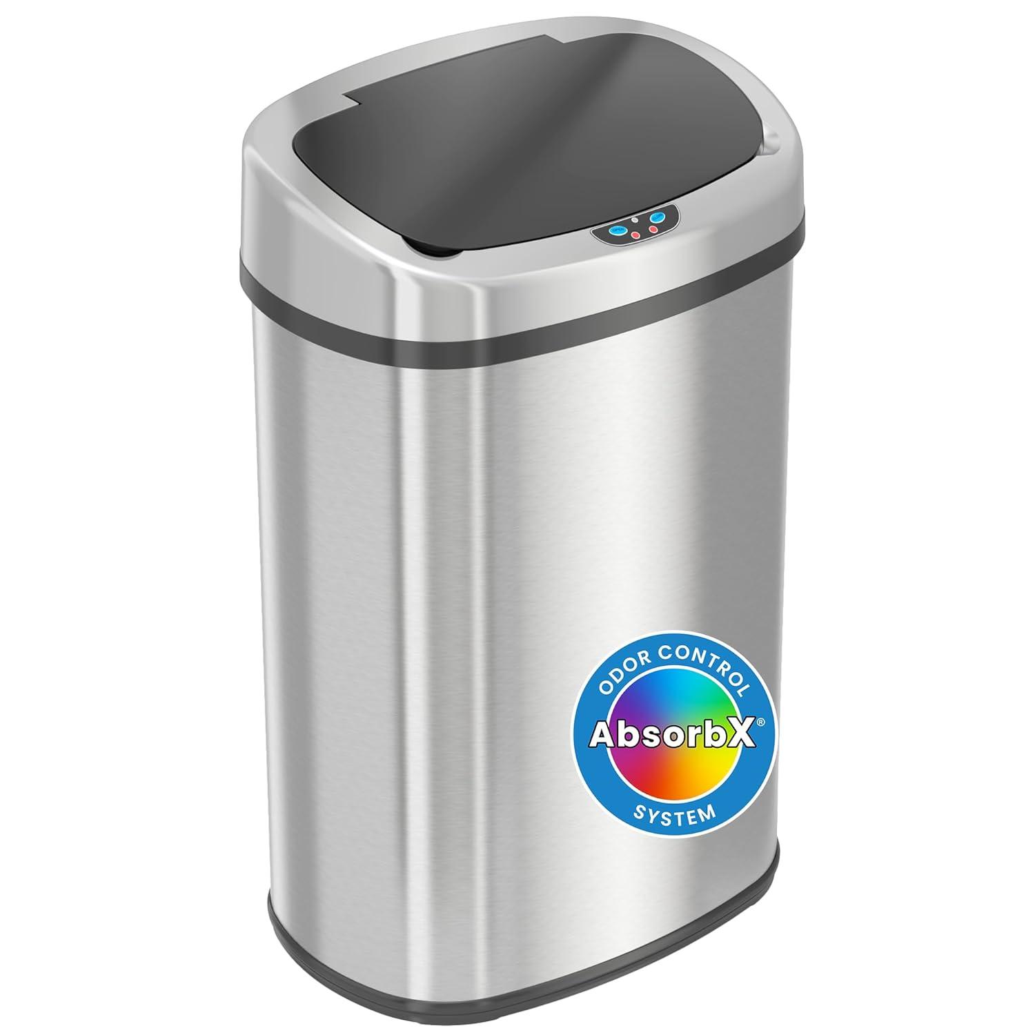 iTouchless Deodorizer Stainless Steel 13 Gallon Motion Sensor Trash Can & Reviews | Wayfair