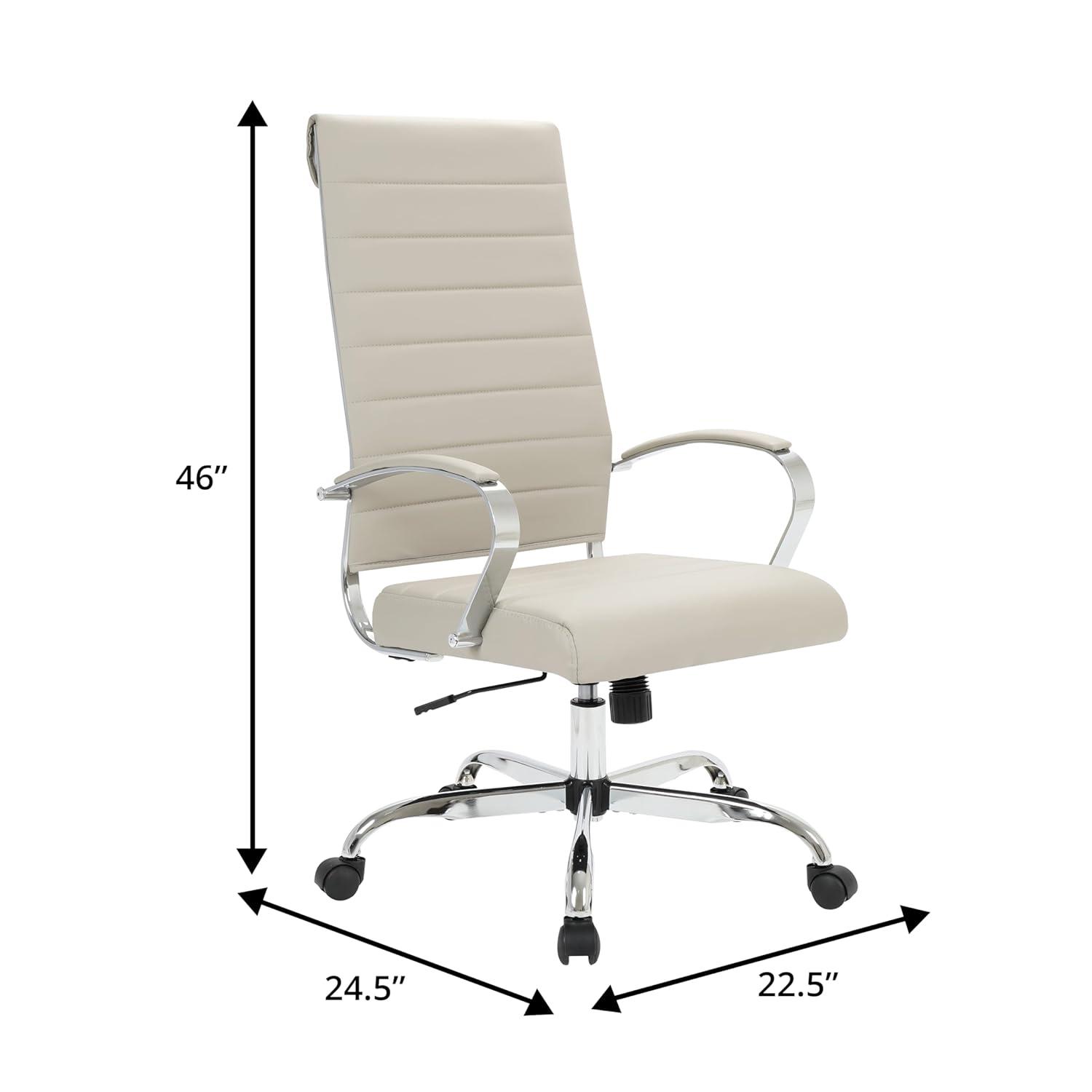LeisureMod Benmar Modern High Back Leather Office Chair