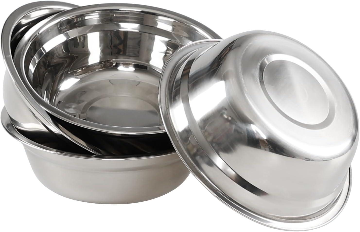 7.55" Stainless Steel Mixing and Serving Bowl Set