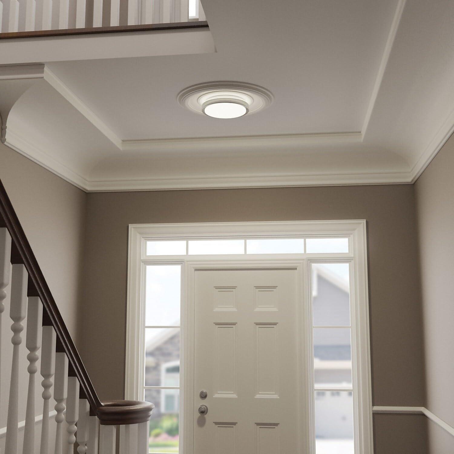 Smart Brushed Nickel 16W 11&#34; White LED Wi-Fi Enabled Voice Activated Flush Mount Ceiling Light