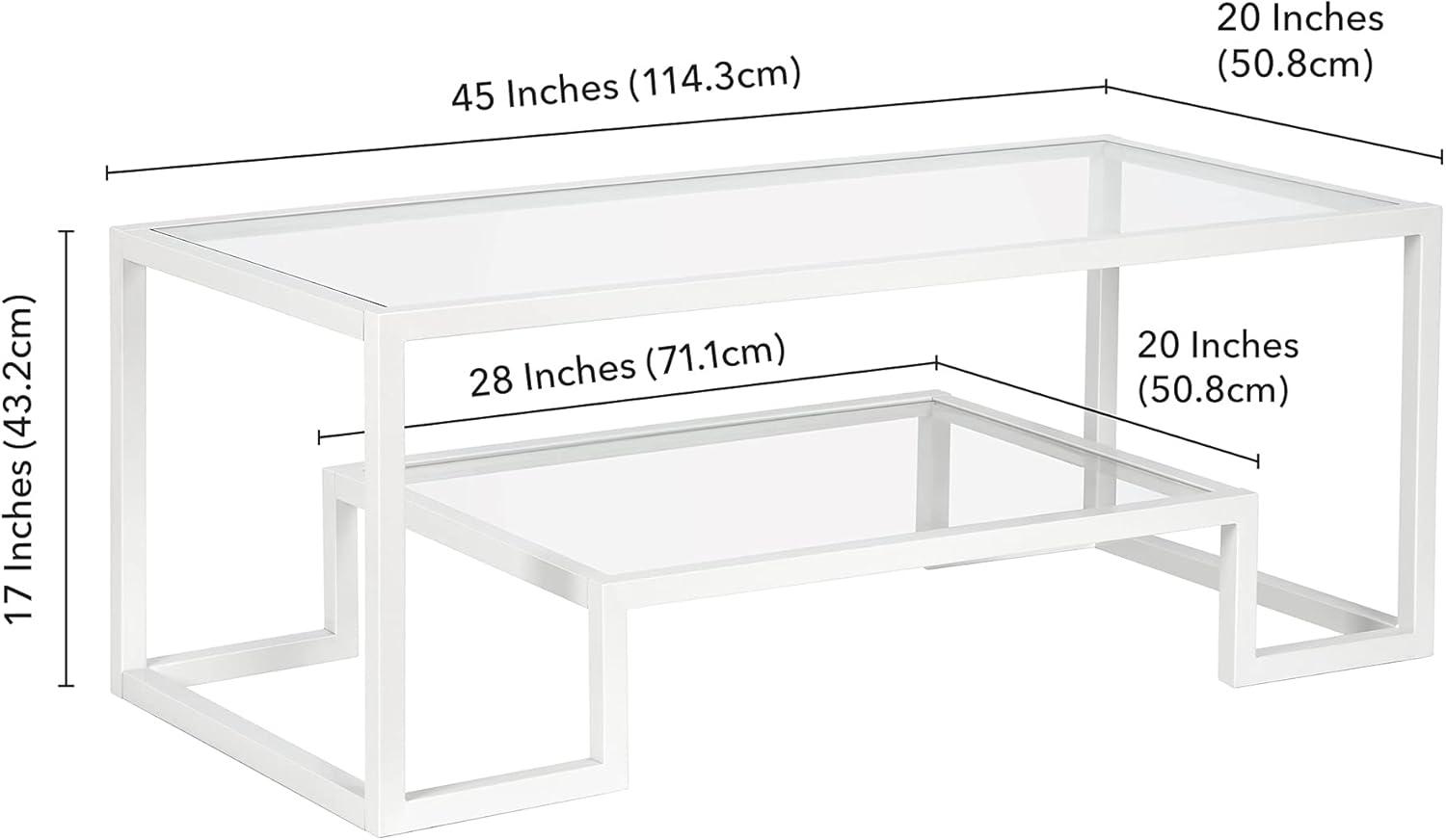 Evelyn&Zoe Athena 45" Wide Rectangular Coffee Table, White