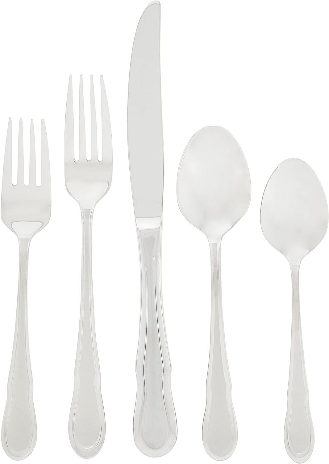 Celine Platinum 20-Piece Polished Stainless Steel Flatware Set