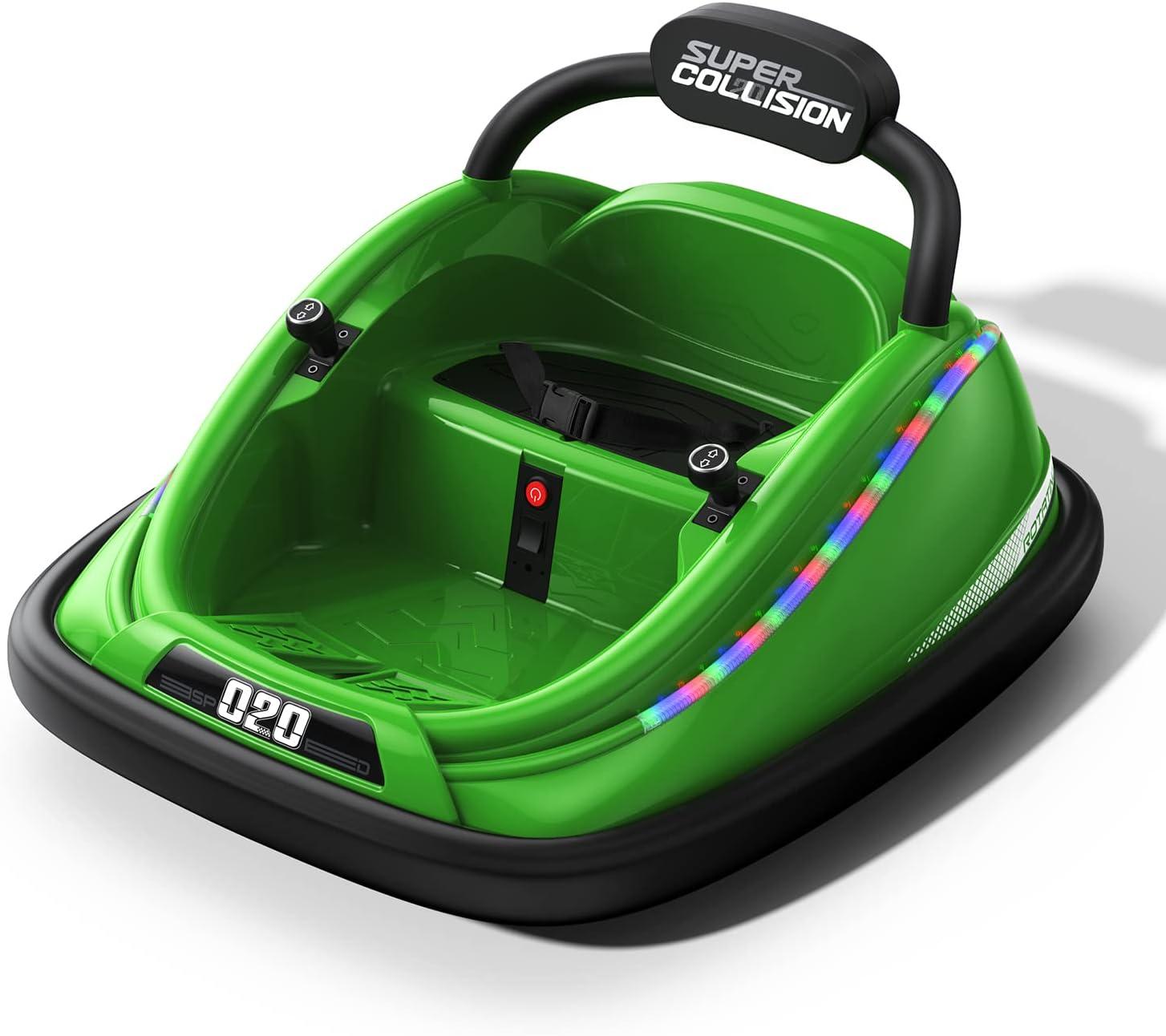 Green 12V Electric Kids Bumper Car with Remote Control