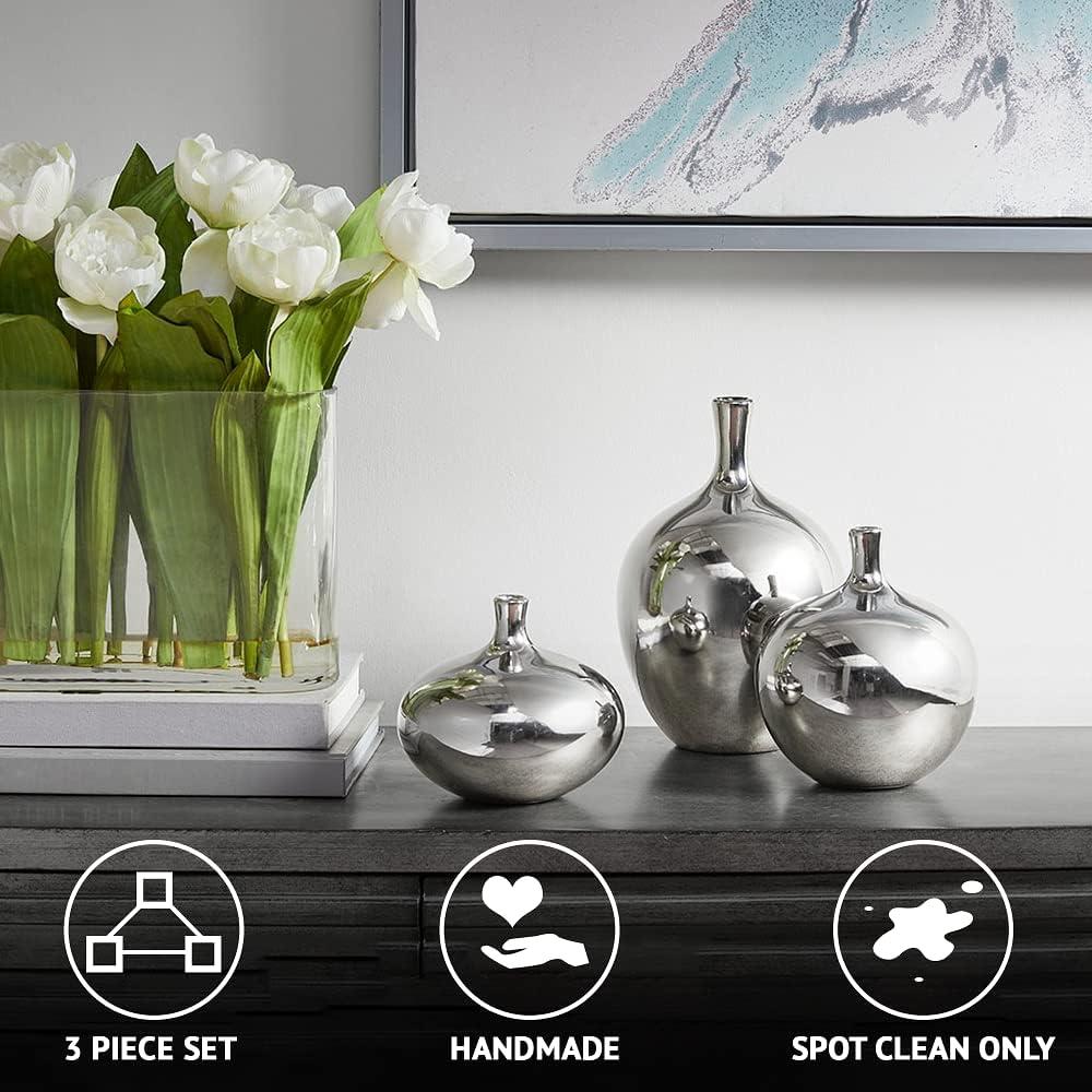 Ansen Mirrored Ceramic Decorative Vases 3-piece set