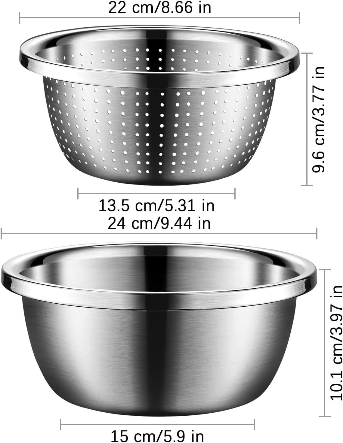 Stainless Steel 3.5-Qt Colander and Mixing Bowl Set