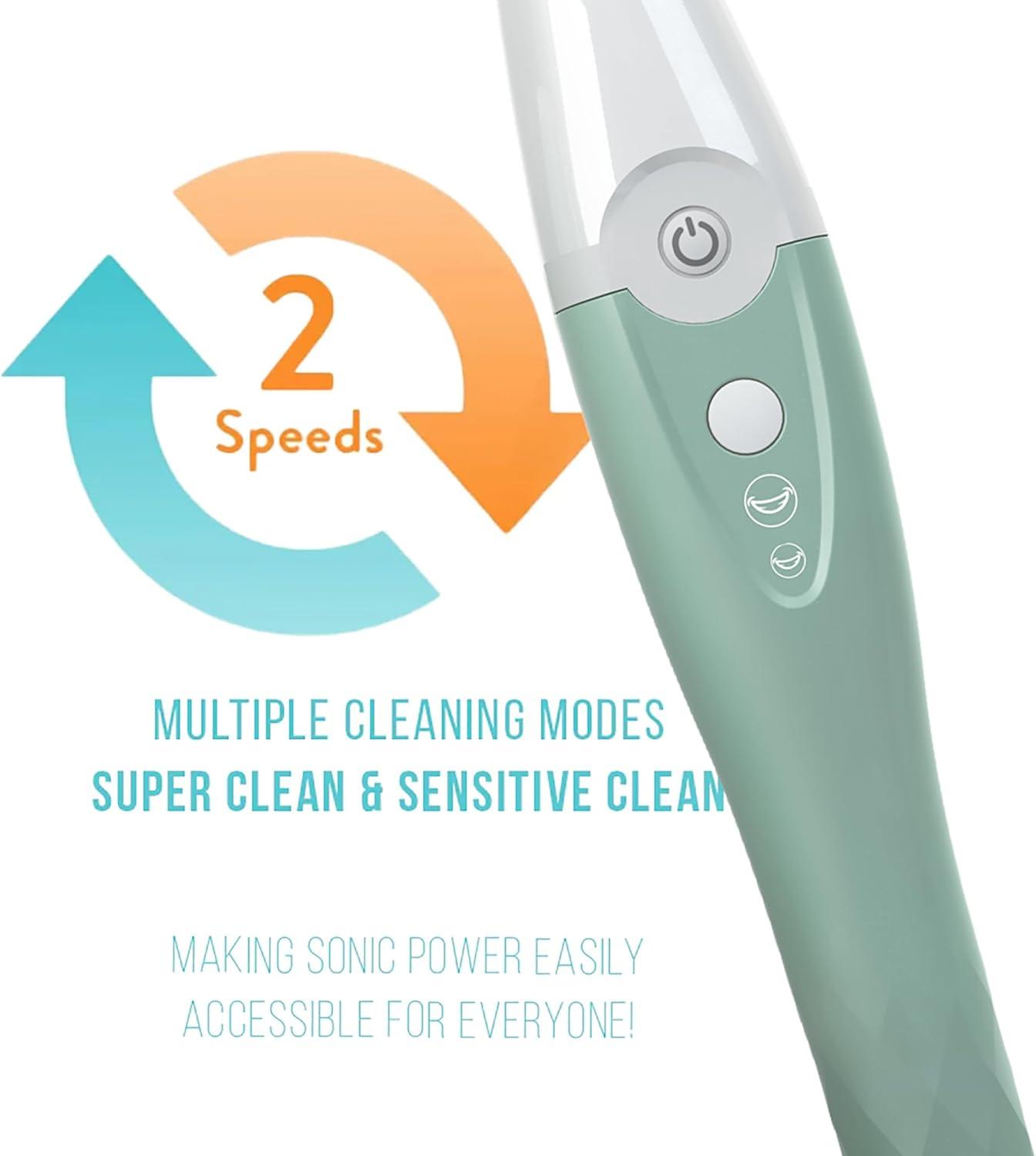 TAO Clean UV Sanitizing Sonic Toothbrush and Cleaning Station, Electric Toothbrush, Dual Speed Setting, Seaglass Green