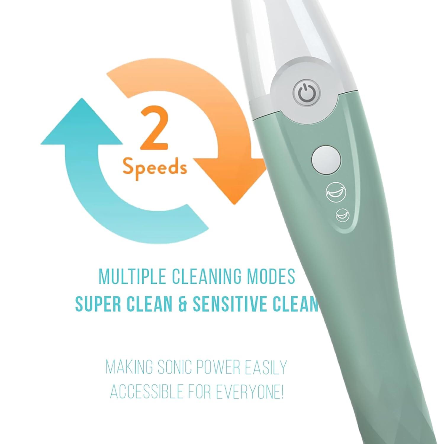 TAO Clean UV Sanitizing Sonic Toothbrush and Cleaning Station, Electric Toothbrush, Dual Speed Setting, Seaglass Green