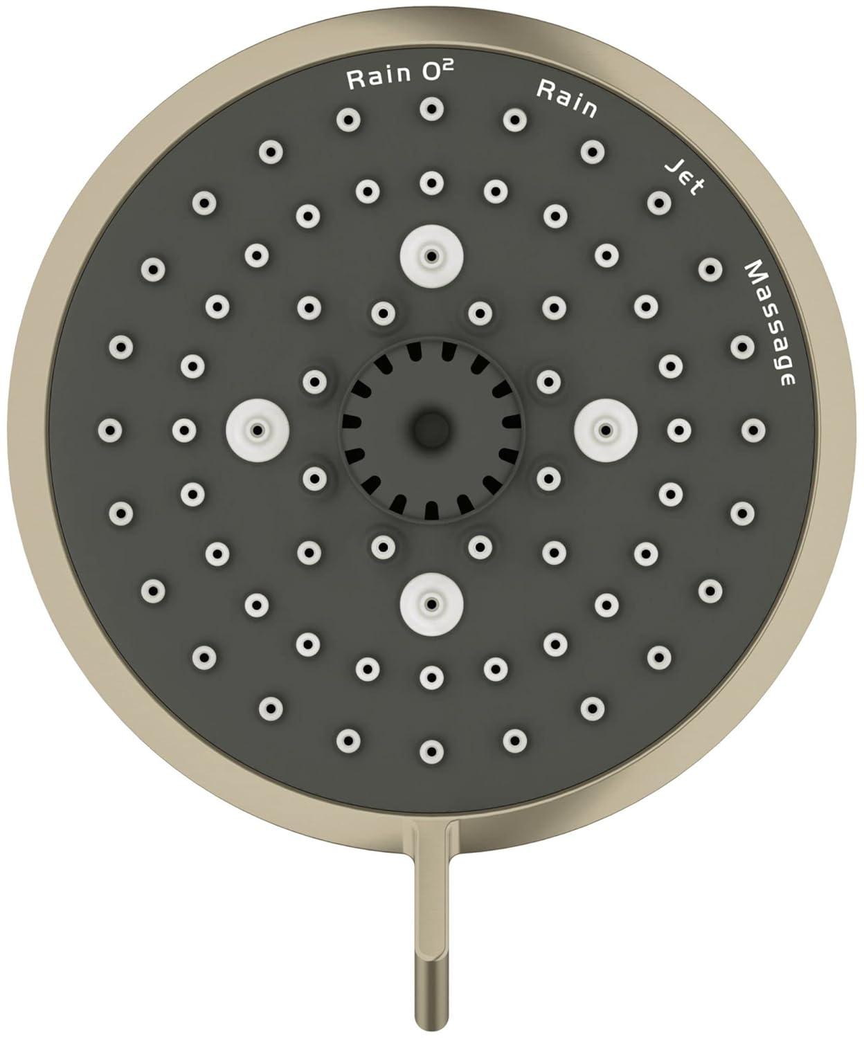 Tempesta Fixed 4-Setting Shower Head Rain O2 Rain Massage Jet Settings
