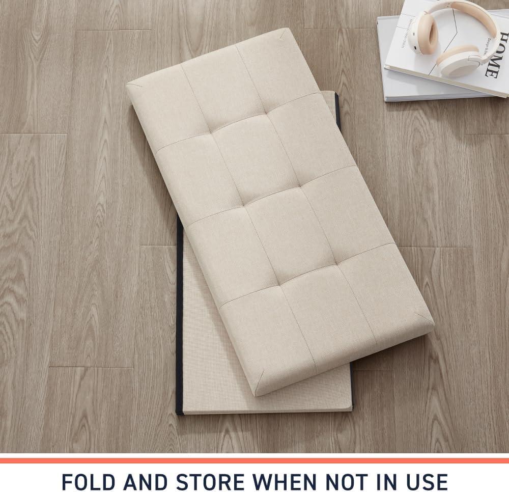 The Final Grab Inc. 30" Wide Faux Leather Tufted Rectangle Storage Ottoman & Reviews | Wayfair