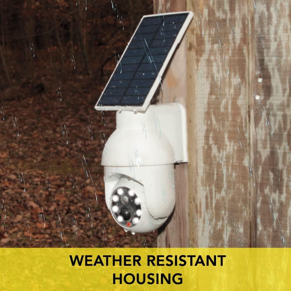 Handy Brite Solar Security 360 LED Light that Looks like a Camera with a Beam Spread of 120 Degrees.