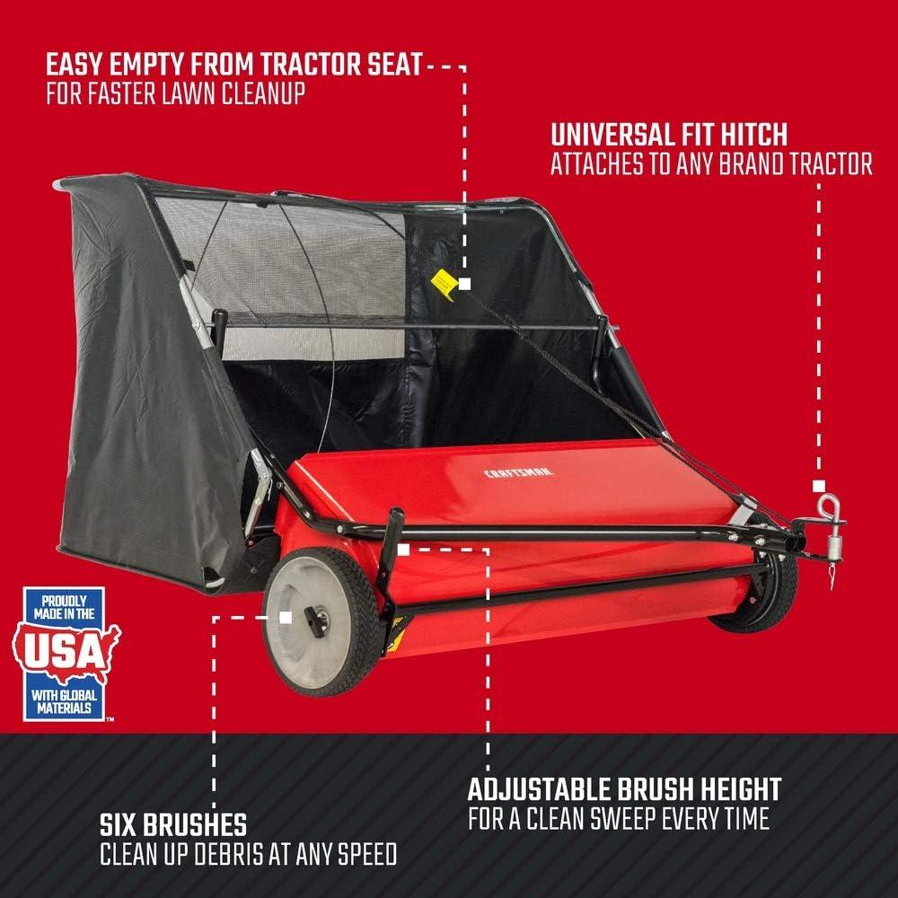 Craftsman Red 42-Inch High-Speed Tow Lawn Sweeper