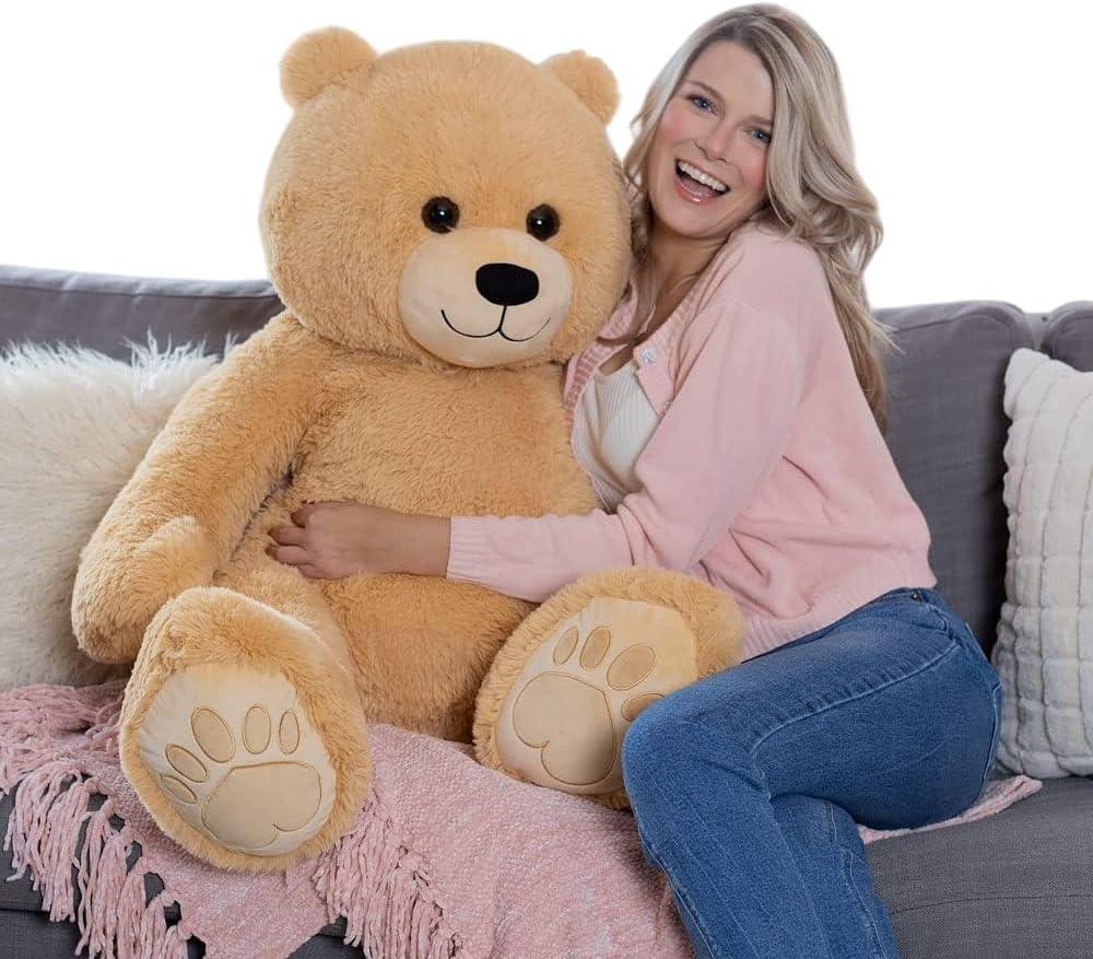 Giant Light Brown Plush Teddy Bear, 4 Feet