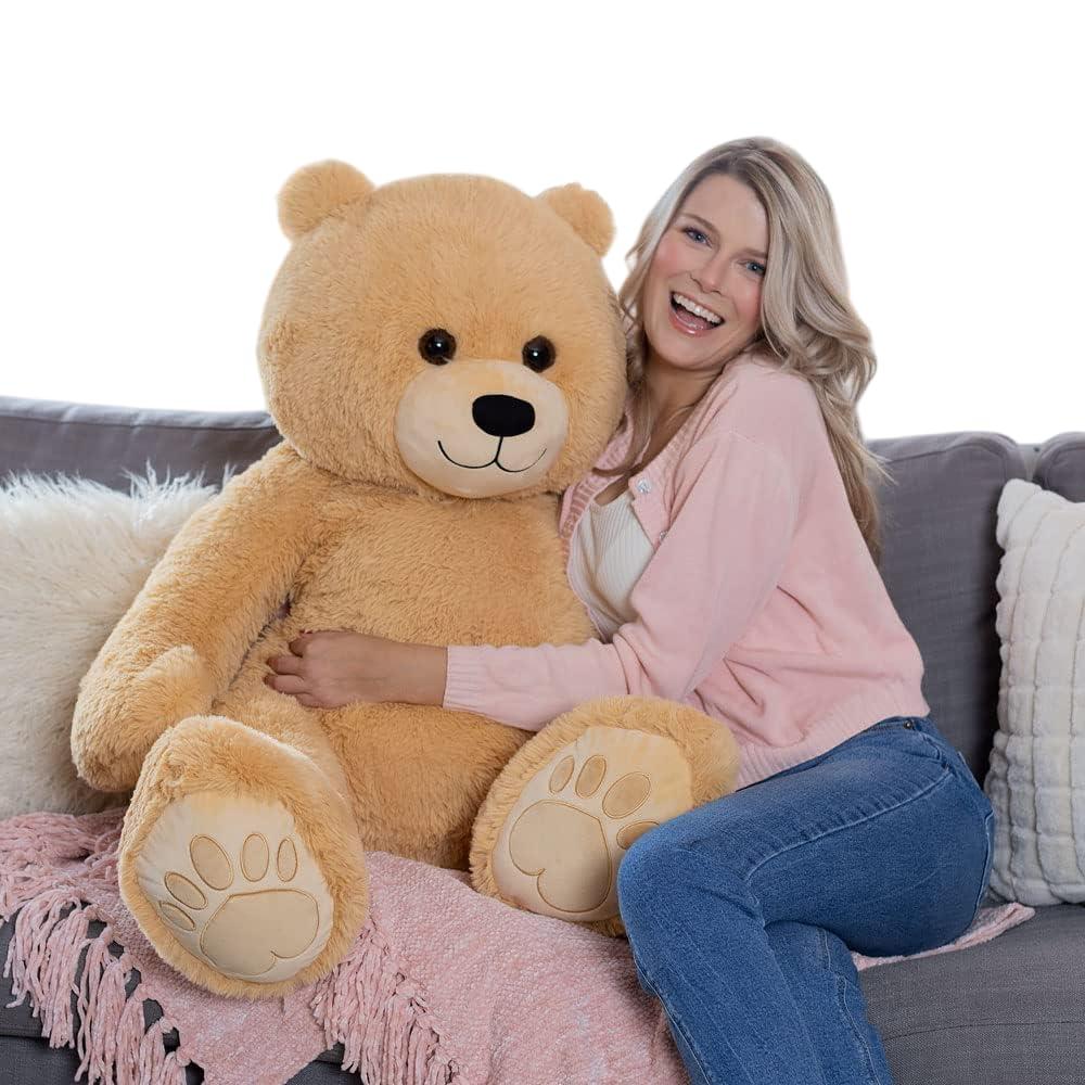 Giant Light Brown Plush Teddy Bear, 4 Feet