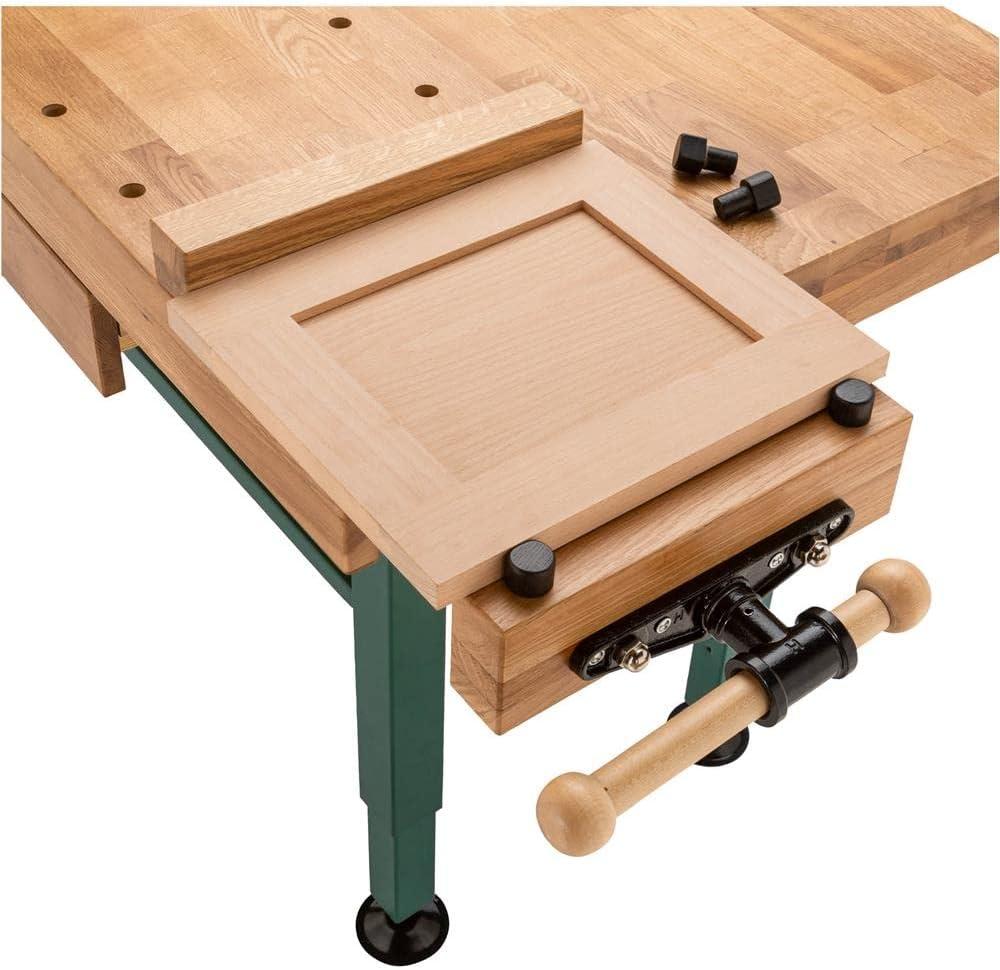 Grizzly T10157 Heavy-Duty Oak Workbench with Steel Legs