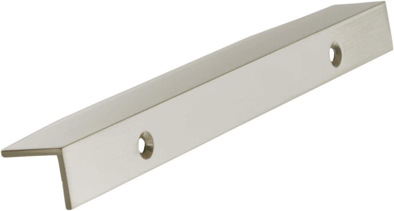 Brushed Nickel Modern Cabinet Edge Pull with Mounting Hardware