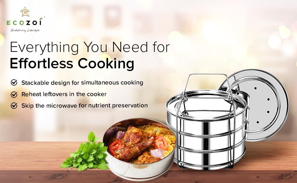 Instant Pot Insert Pans, 3 Tier for 6 Qt / 8 Qt Pressure Cookers