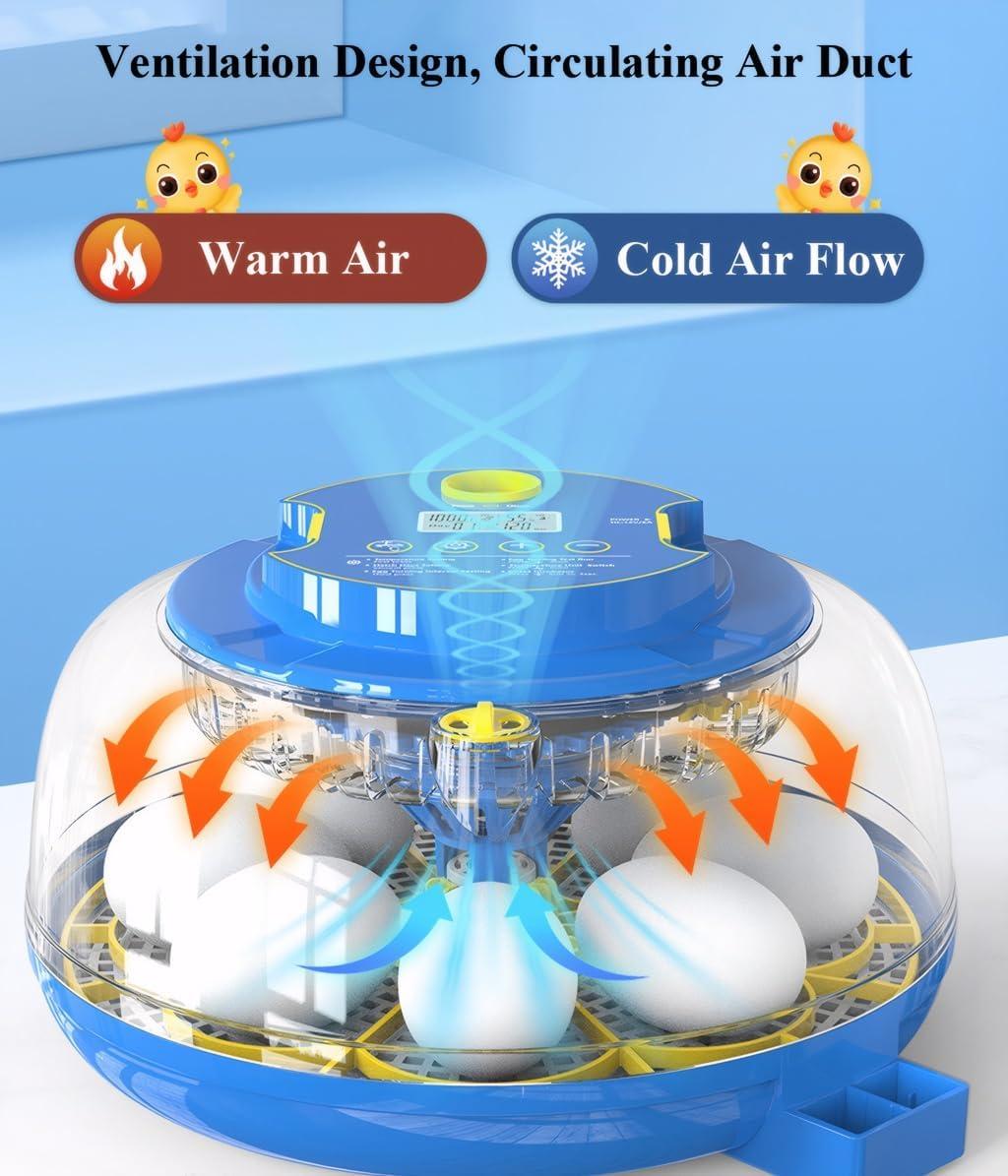 18 Egg Incubators for Hatching Eggs,Egg Incubator with Precise Humidity & Temperature Control,Incubators for Auto Egg Turning,Auto Water Add,Egg Candler,Applicable to Chicken,Goose,Duck,Quail