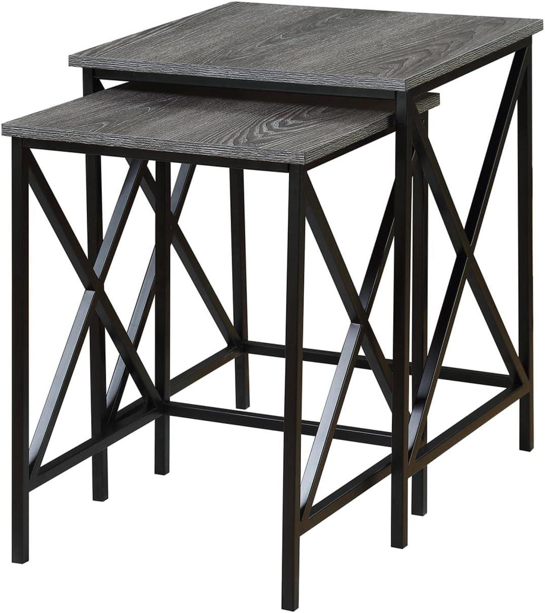 Convenience Concepts Tucson Nesting End Tables, Weathered Gray/Black