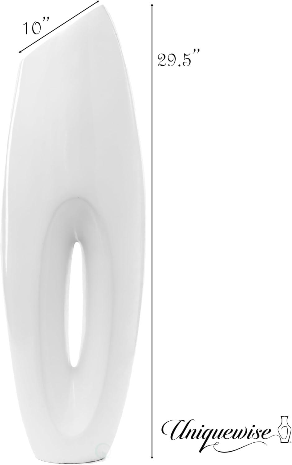 Uniquewise Tall Floor Vase, White Floor Vase, Home Decor, 29-inch Vase, Decorative Lightweight Vase, Small
