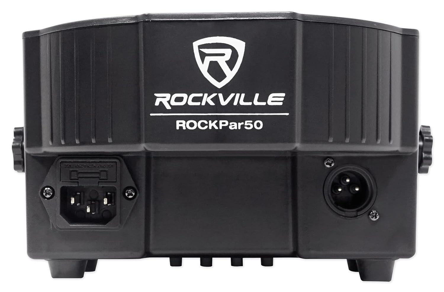 Rockville RockPAR50 LED RGB Compact Par Can DJ/Club DMX Wash Light+Dual Bracket