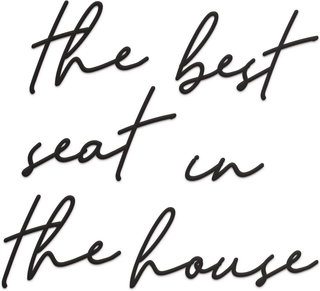 Vivegate The Best Seat In The House Bathroom Metal Wall Decor - 16"X16" Black Modern Please Seat Yourself Metal bathroom sign For Hanging Home Please Seat Yourself Wall Décor (BESTSEAT)