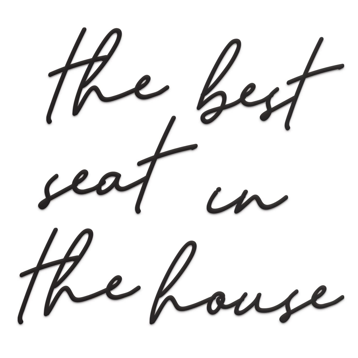 Vivegate The Best Seat In The House Bathroom Metal Wall Decor - 16"X16" Black Modern Please Seat Yourself Metal bathroom sign For Hanging Home Please Seat Yourself Wall Décor (BESTSEAT)