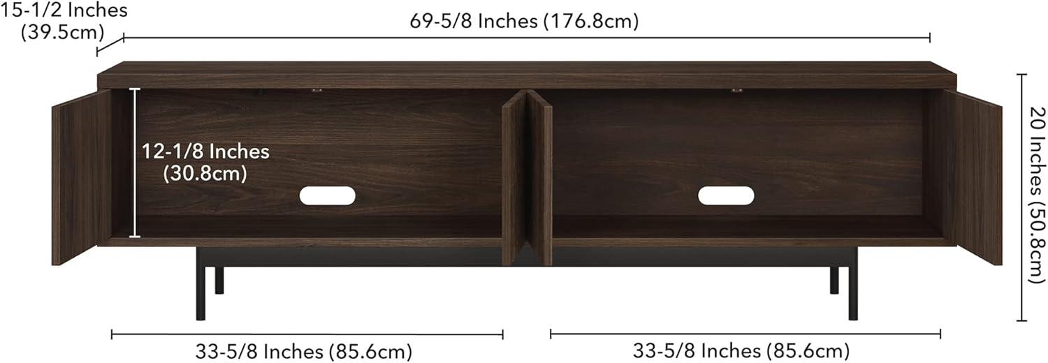 Evelyn&Zoe Whitman Rectangular TV Stand for TV's up to 75" in Alder Brown