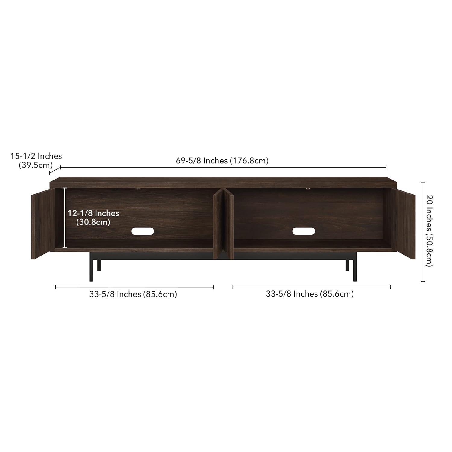 Evelyn&Zoe Whitman Rectangular TV Stand for TV's up to 75", Alder Brown